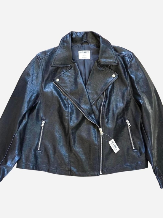 Old Navy Jackets & Blazers - NWT Old Navy Faux Leather Biker Jacket Black Women's Size 2X